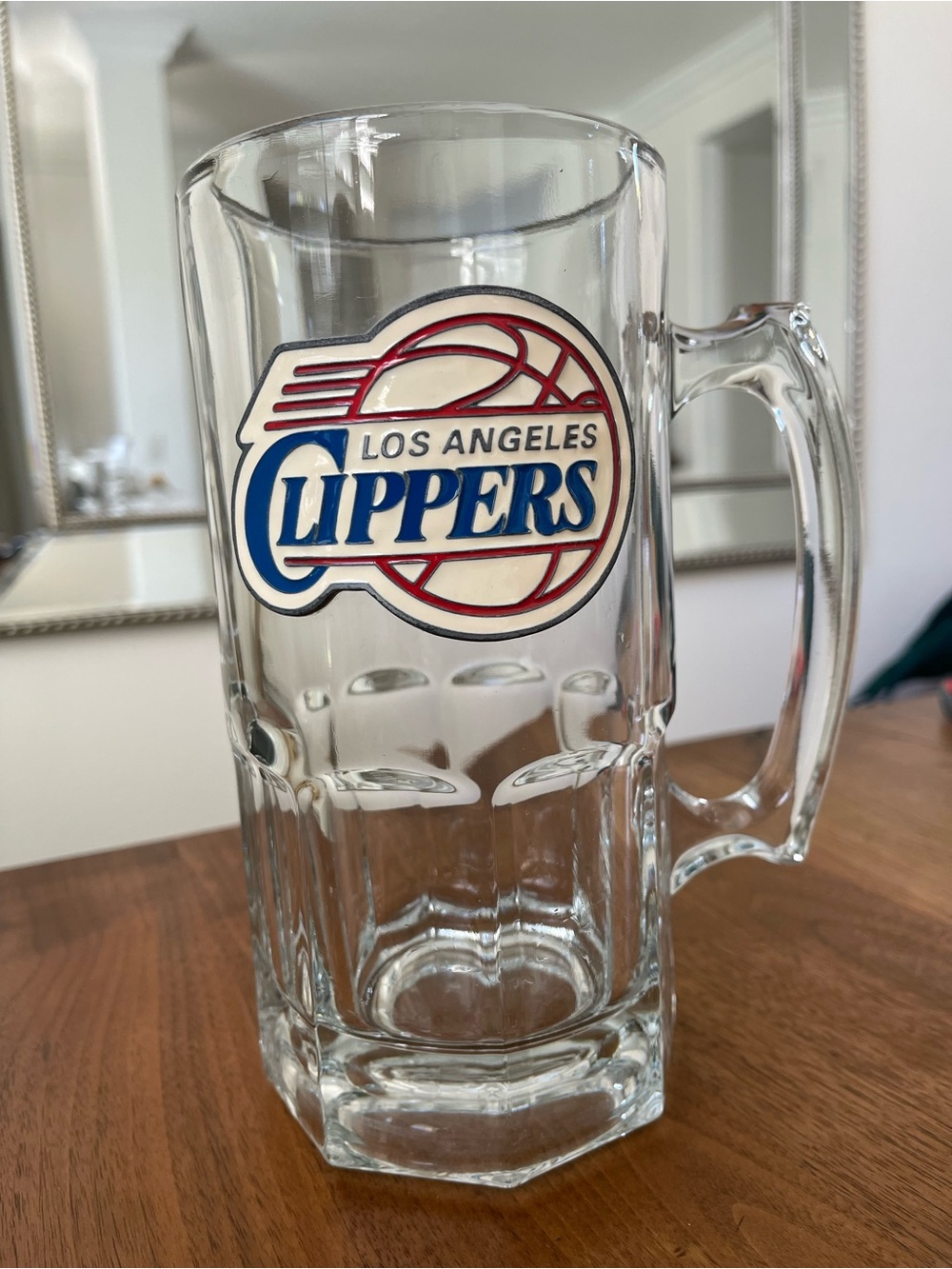 Clear Glass macho Mug - NBA Los Angeles Clippers metal team logo